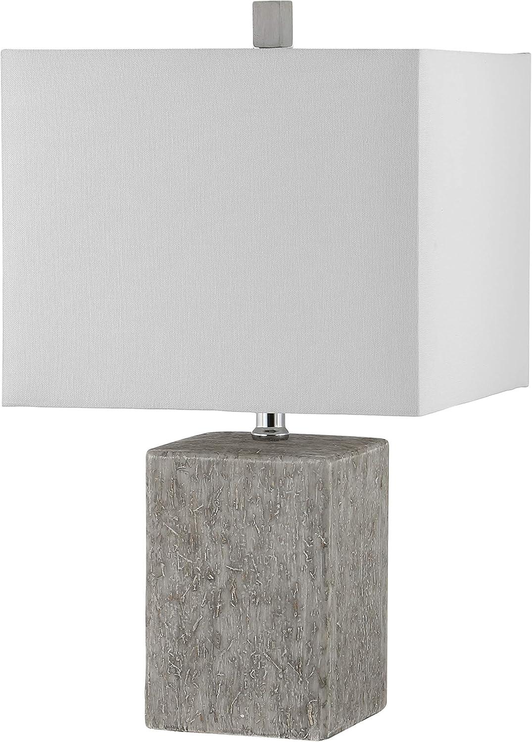 image:imageSAFAVIEH Lighting Collection Jaxon Modern Farmhouse Grey Ceramic 21inch Bedroom Living Room Home Office Desk Nightstand Table Lamp Set of 2 LED Bulbs Included