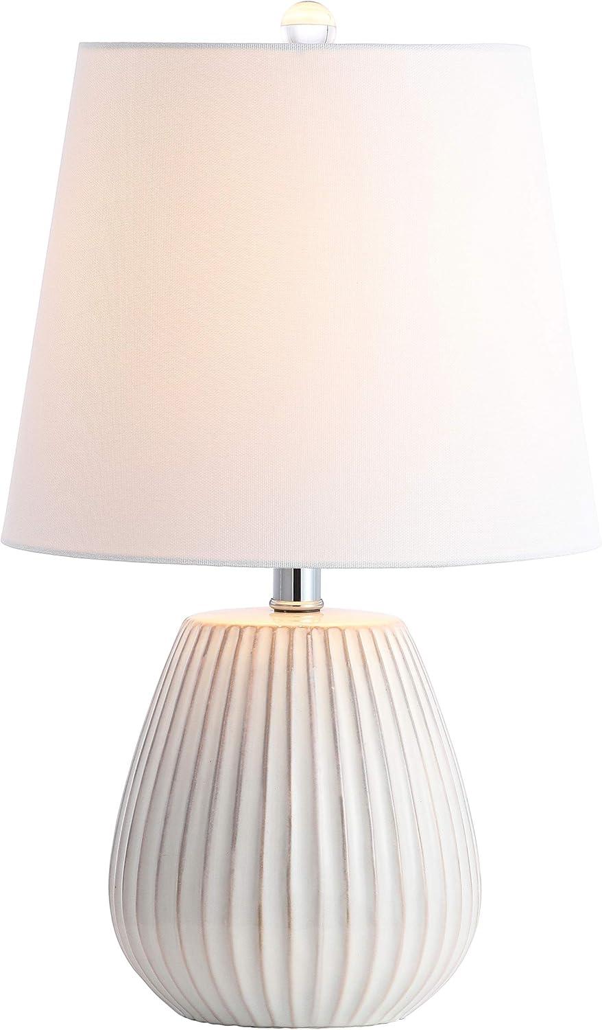 image:imageSAFAVIEH Lighting Collection Kole White 21inch Bedroom Living Room Home Office Desk Nightstand Table Lamp Set of 2 LED Bulbs Included