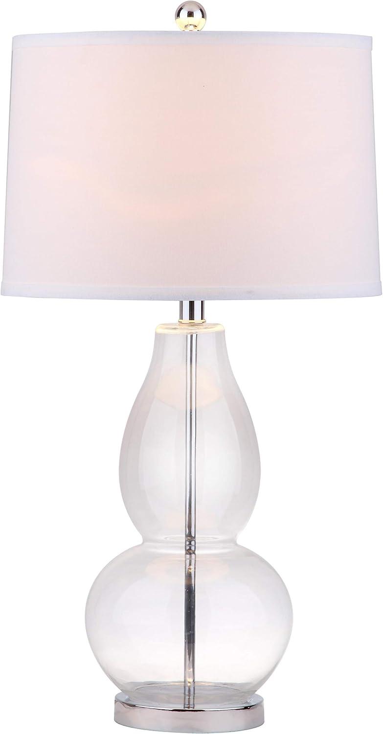 image:imageSAFAVIEH Lighting Collection Mercurio Crackle Glass Double Gourd 29inch Bedroom Living Room Home Office Desk Nightstand Table Lamp Set of 2 LED Bulbs IncludedClear