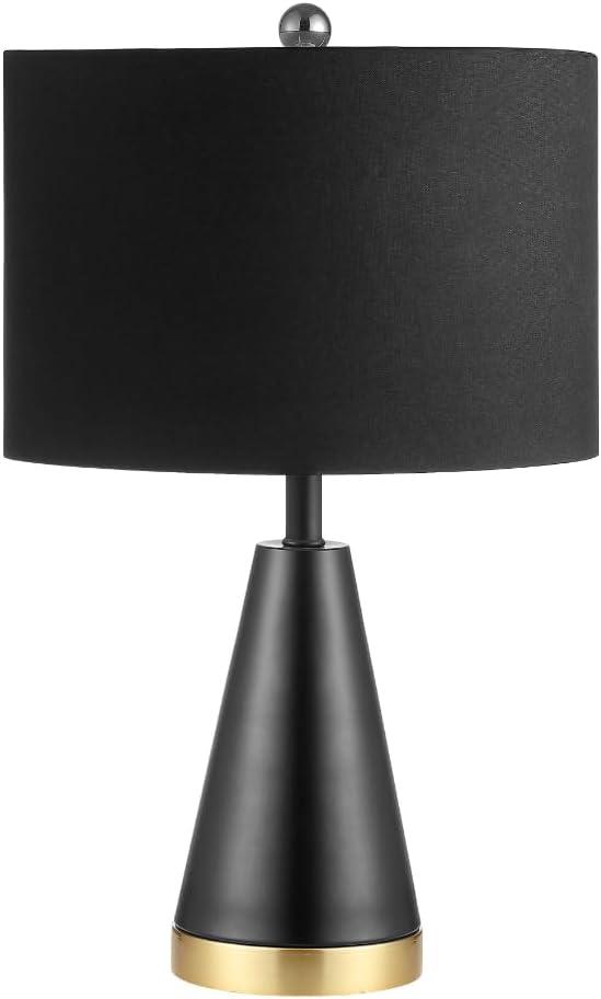 image:imageSAFAVIEH Lighting Collection Penla Modern Contemporary Black Brass Gold 20inch Bedroom Living Room Home Office Desk Nightstand Table Lamp Set of 2 LED Bulbs Included