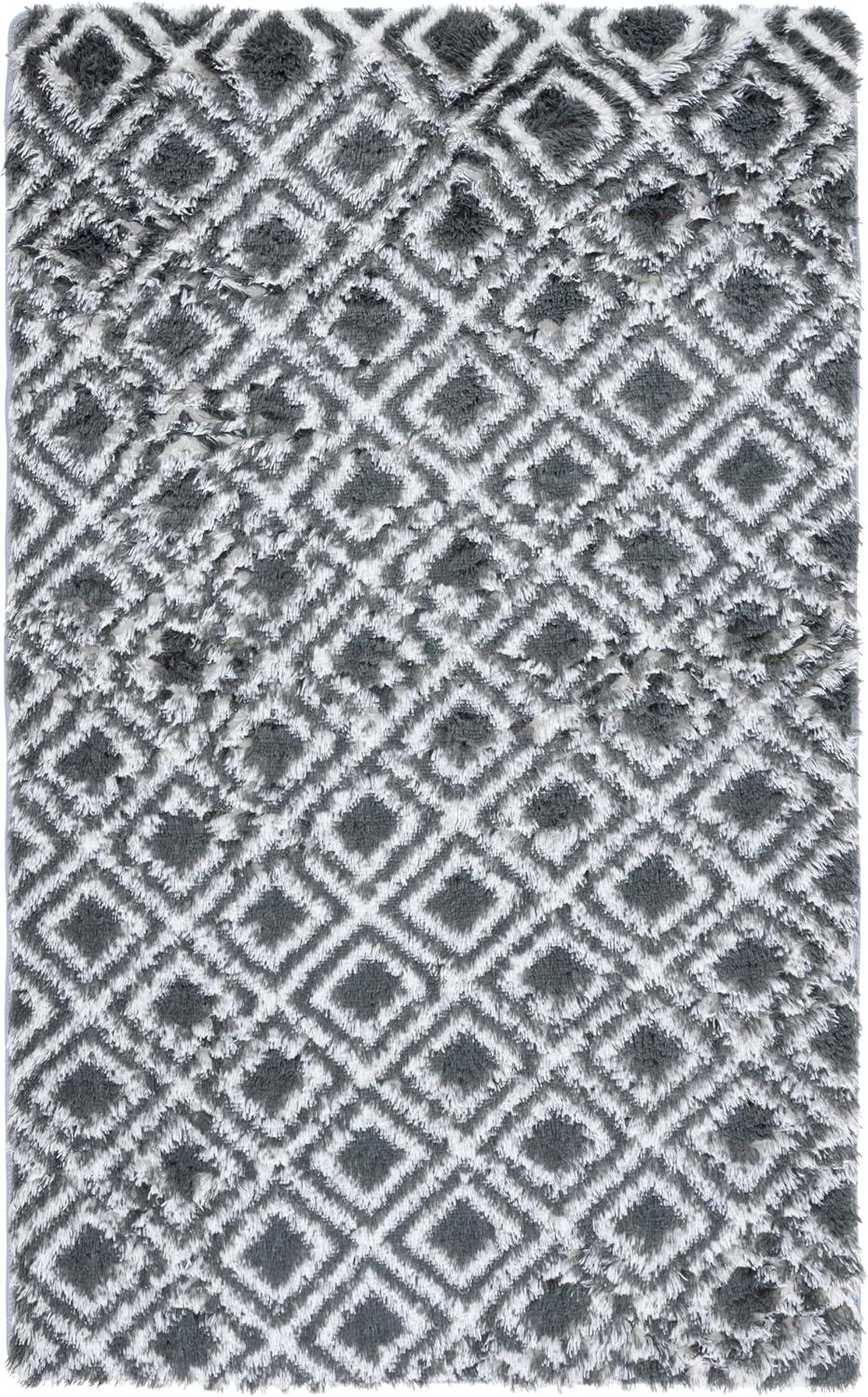 image:imageSAFAVIEH Rainbow Shag Collection Area Rug 8 x 10 Charcoal amp White Slip Resistant NonShedding amp Easy Care 16inch Thick Ideal for Living Room Bedroom Home Office Dining Space RBO102H8CharcoalWhite