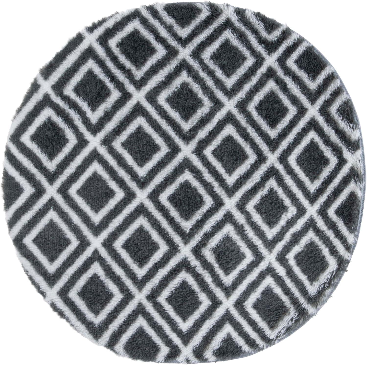 image:imageSAFAVIEH Rainbow Shag Collection Area Rug 8 x 10 Charcoal amp White Slip Resistant NonShedding amp Easy Care 16inch Thick Ideal for Living Room Bedroom Home Office Dining Space RBO102H8CharcoalWhite