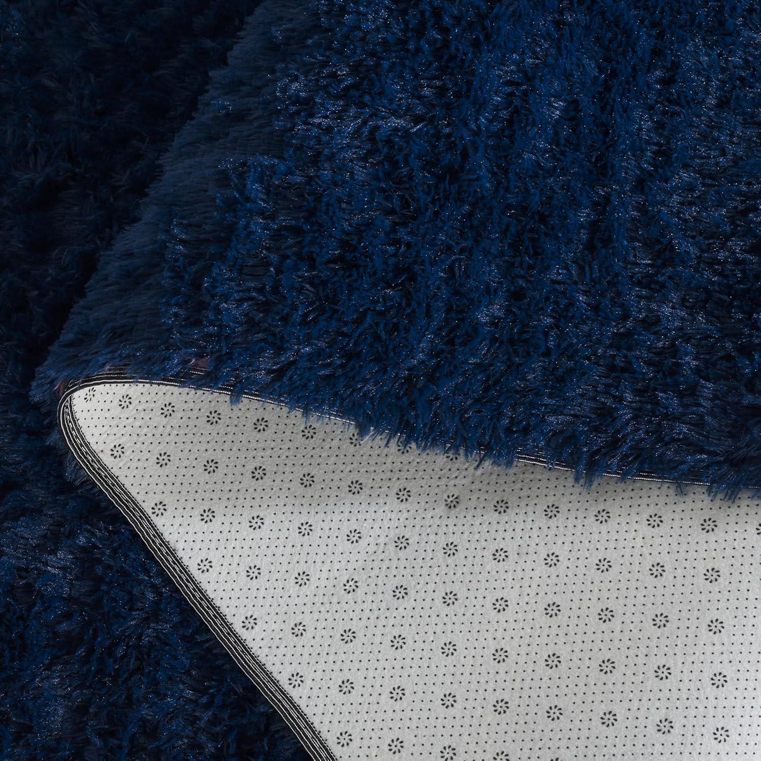 image:imageSAFAVIEH Rainbow Shag Collection Area Rug 8 x 10 Grey Slip Resistant NonShedding amp Easy Care 16inch Thick Ideal for Living Room Bedroom Home Office Dining Space RBO101F8Navy