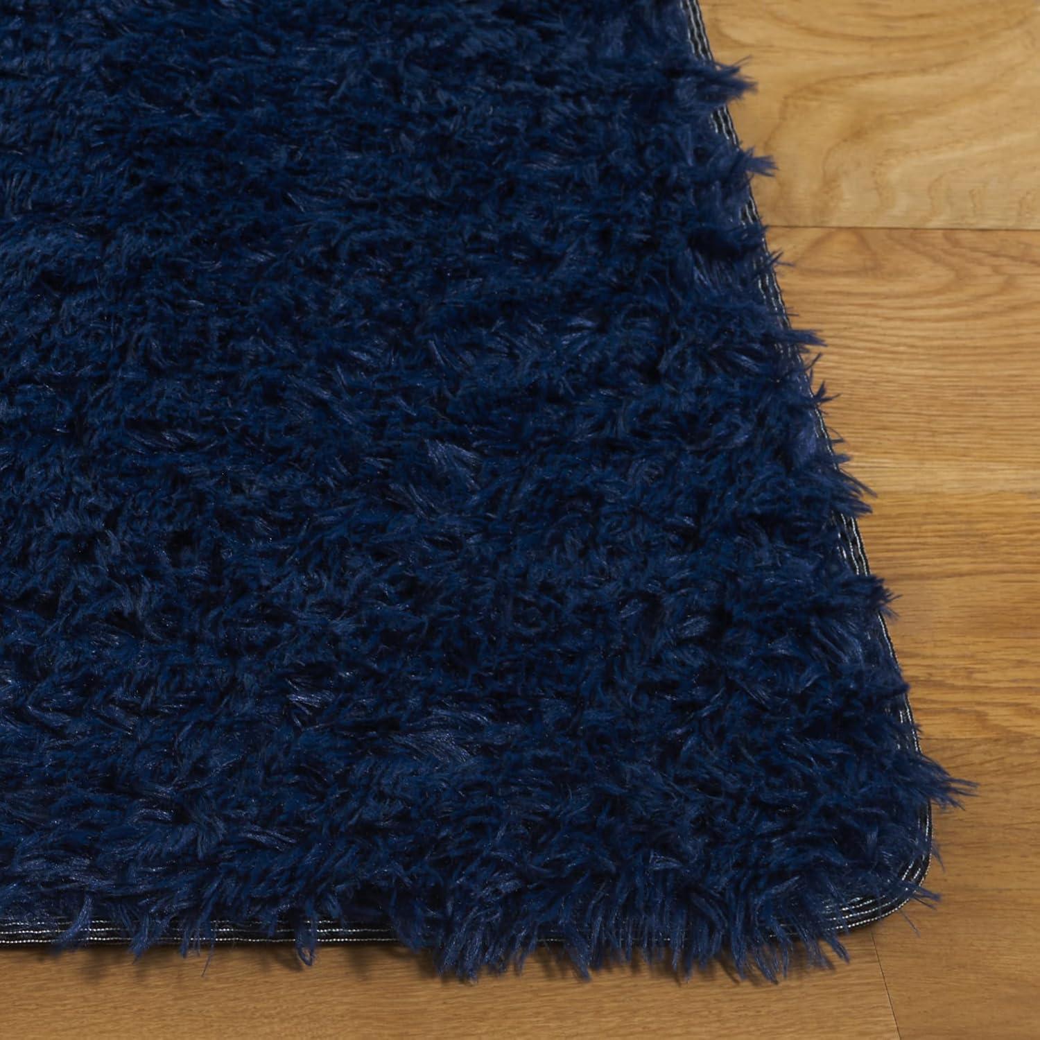image:imageSAFAVIEH Rainbow Shag Collection Area Rug 8 x 10 Grey Slip Resistant NonShedding amp Easy Care 16inch Thick Ideal for Living Room Bedroom Home Office Dining Space RBO101F8Navy