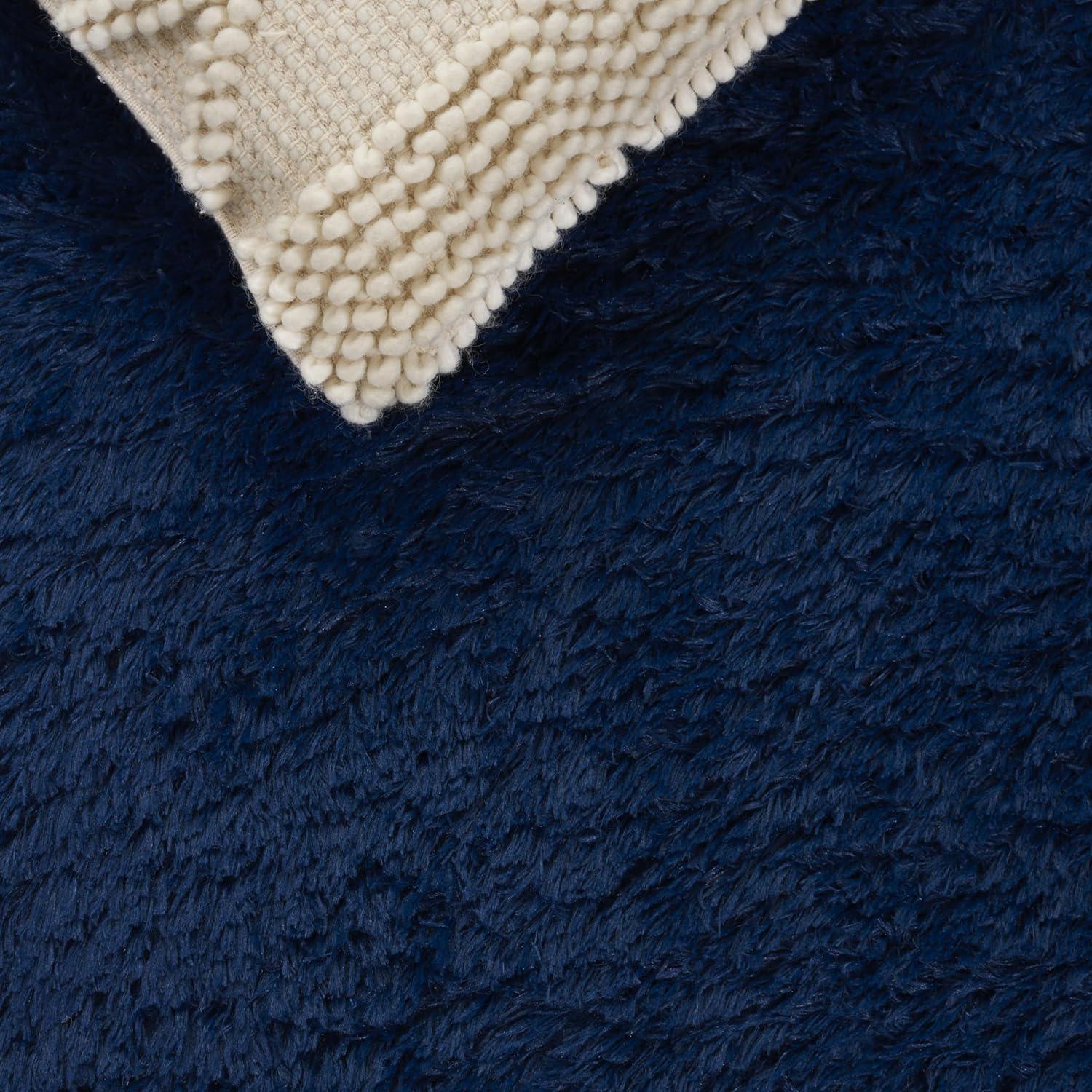 image:imageSAFAVIEH Rainbow Shag Collection Area Rug 8 x 10 Grey Slip Resistant NonShedding amp Easy Care 16inch Thick Ideal for Living Room Bedroom Home Office Dining Space RBO101F8Navy