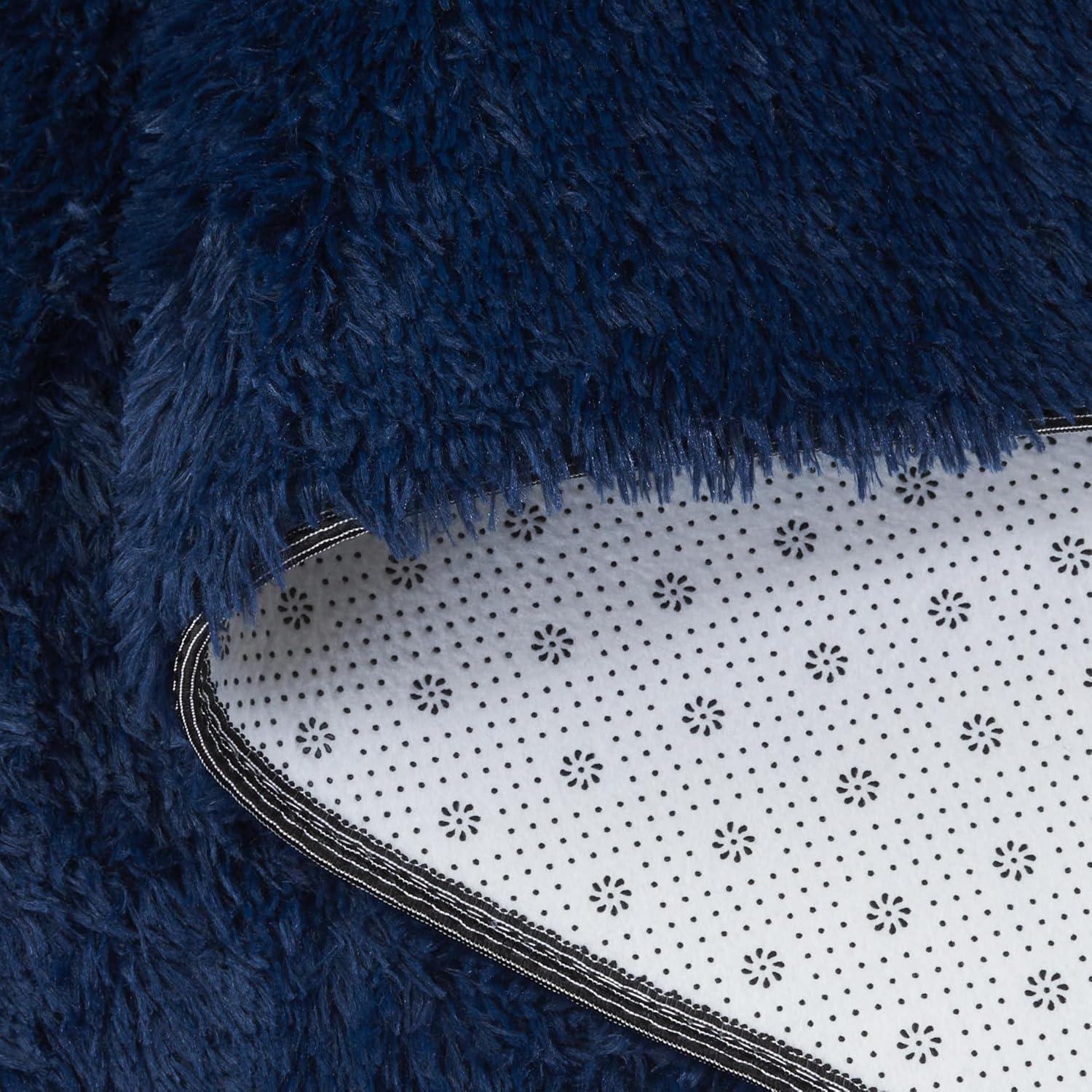 image:imageSAFAVIEH Rainbow Shag Collection Area Rug 8 x 10 Grey Slip Resistant NonShedding amp Easy Care 16inch Thick Ideal for Living Room Bedroom Home Office Dining Space RBO101F8Navy