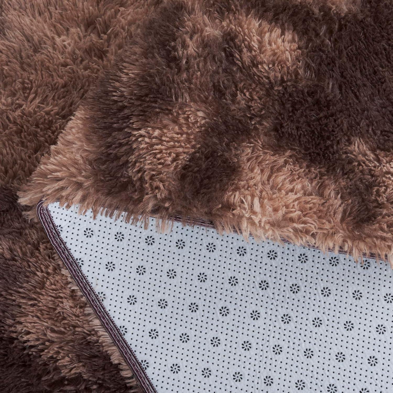 image:imageSAFAVIEH Rainbow Shag Collection Area Rug 8 x 10 Light Beige Slip Resistant NonShedding amp Easy Care 16inch Thick Ideal for Living Room Bedroom Home Office Dining Space RBO100A8Brown
