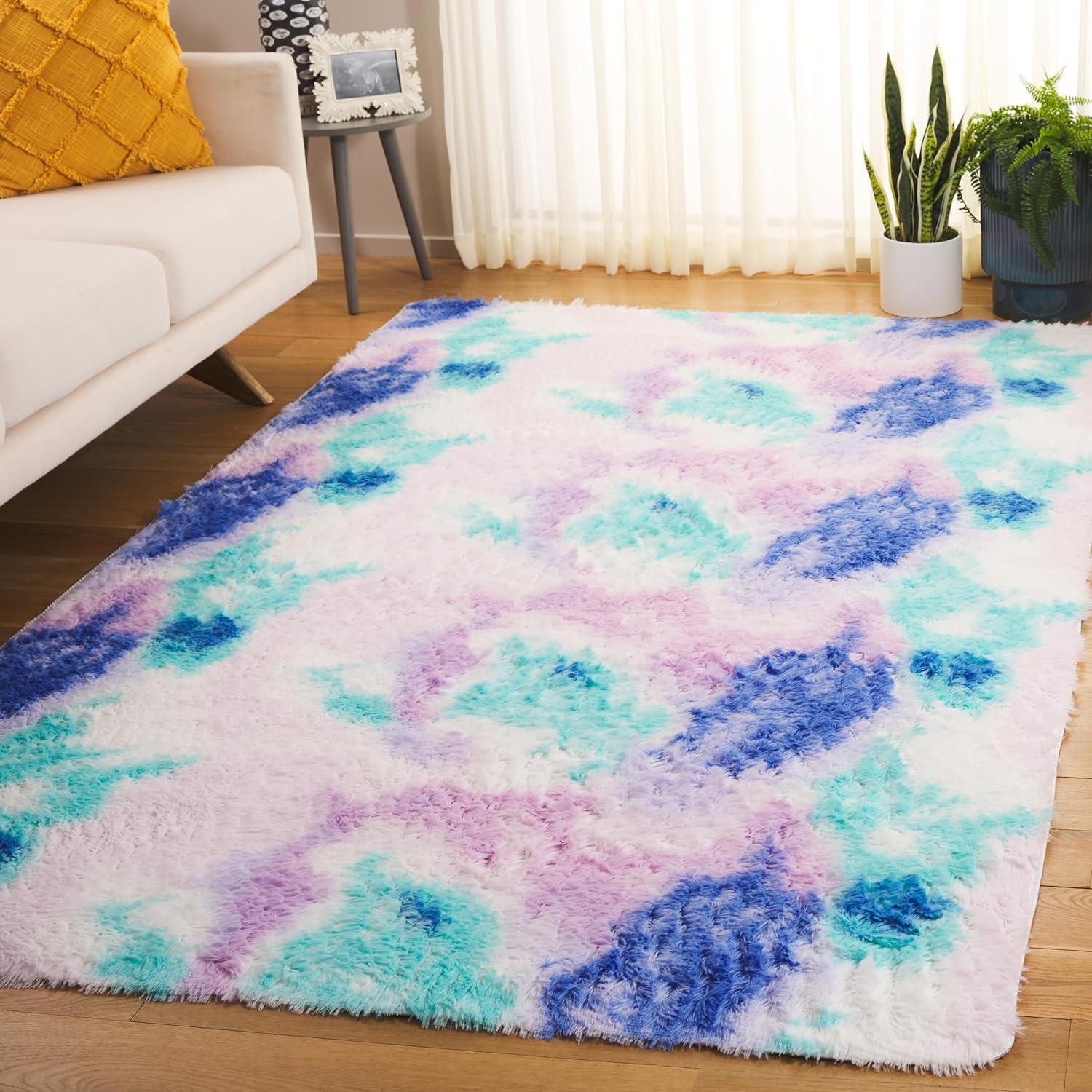 image:imageSAFAVIEH Rainbow Shag Collection Area Rug 8 x 10 Light Beige Slip Resistant NonShedding amp Easy Care 16inch Thick Ideal for Living Room Bedroom Home Office Dining Space RBO100A8RainbowMulti
