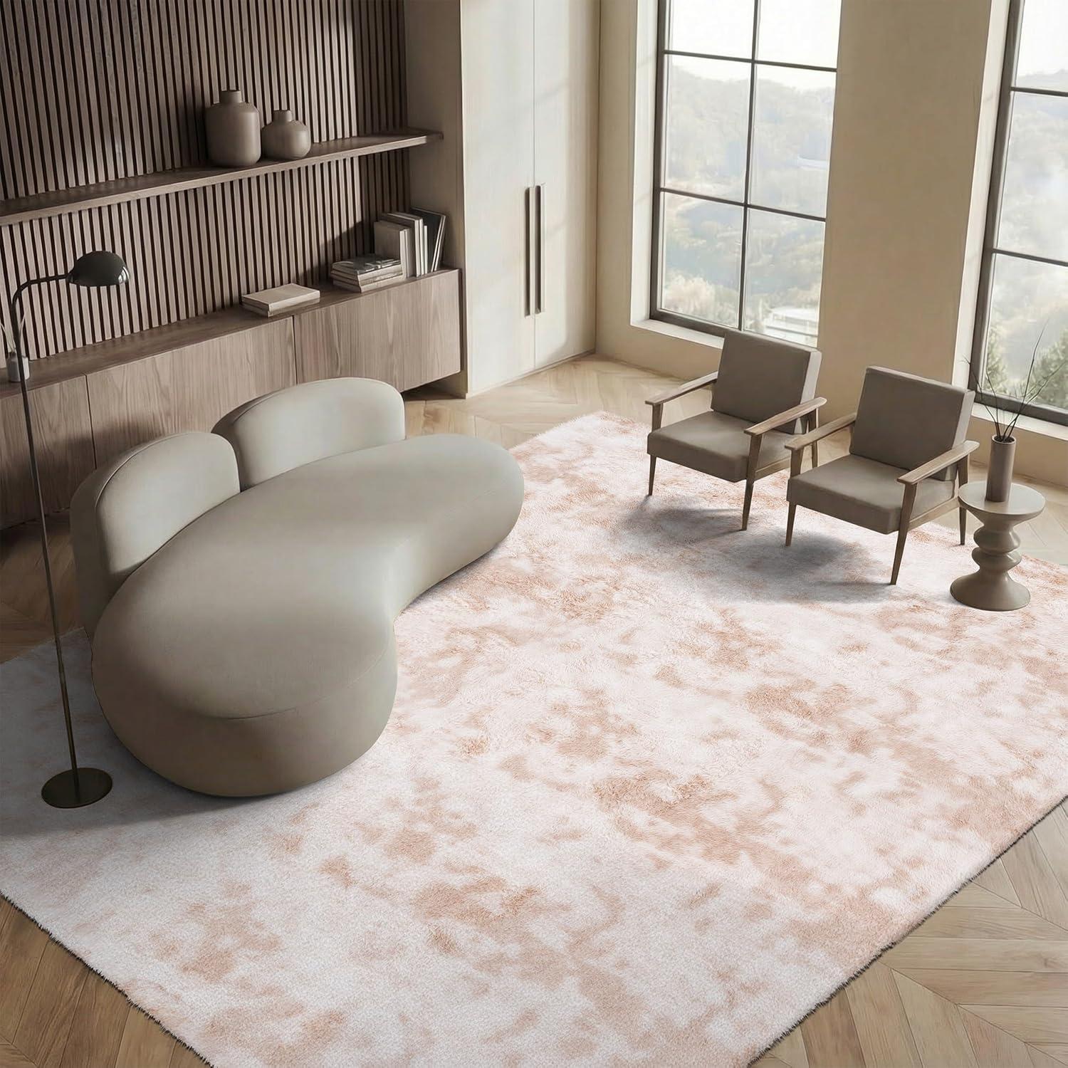 image:imageSAFAVIEH Rainbow Shag Collection Area Rug 8 x 10 Light Beige Slip Resistant NonShedding amp Easy Care 16inch Thick Ideal for Living Room Bedroom Home Office Dining Space RBO100A8Light Beige