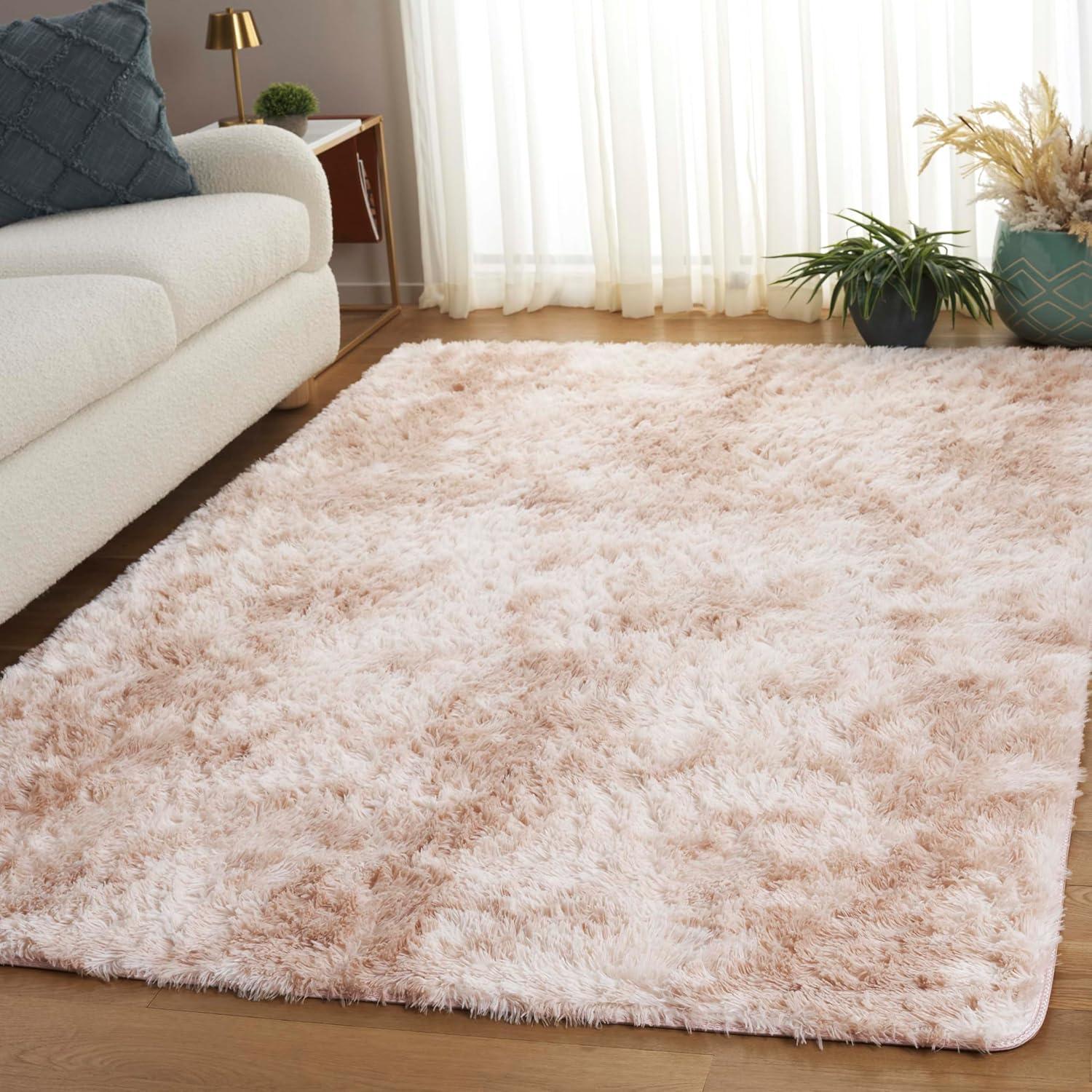 image:imageSAFAVIEH Rainbow Shag Collection Area Rug 8 x 10 Light Beige Slip Resistant NonShedding amp Easy Care 16inch Thick Ideal for Living Room Bedroom Home Office Dining Space RBO100A8Light Beige