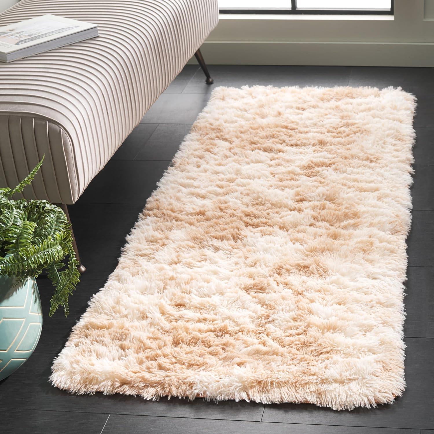 image:imageSAFAVIEH Rainbow Shag Collection Area Rug 8 x 10 Light Beige Slip Resistant NonShedding amp Easy Care 16inch Thick Ideal for Living Room Bedroom Home Office Dining Space RBO100A8Beige