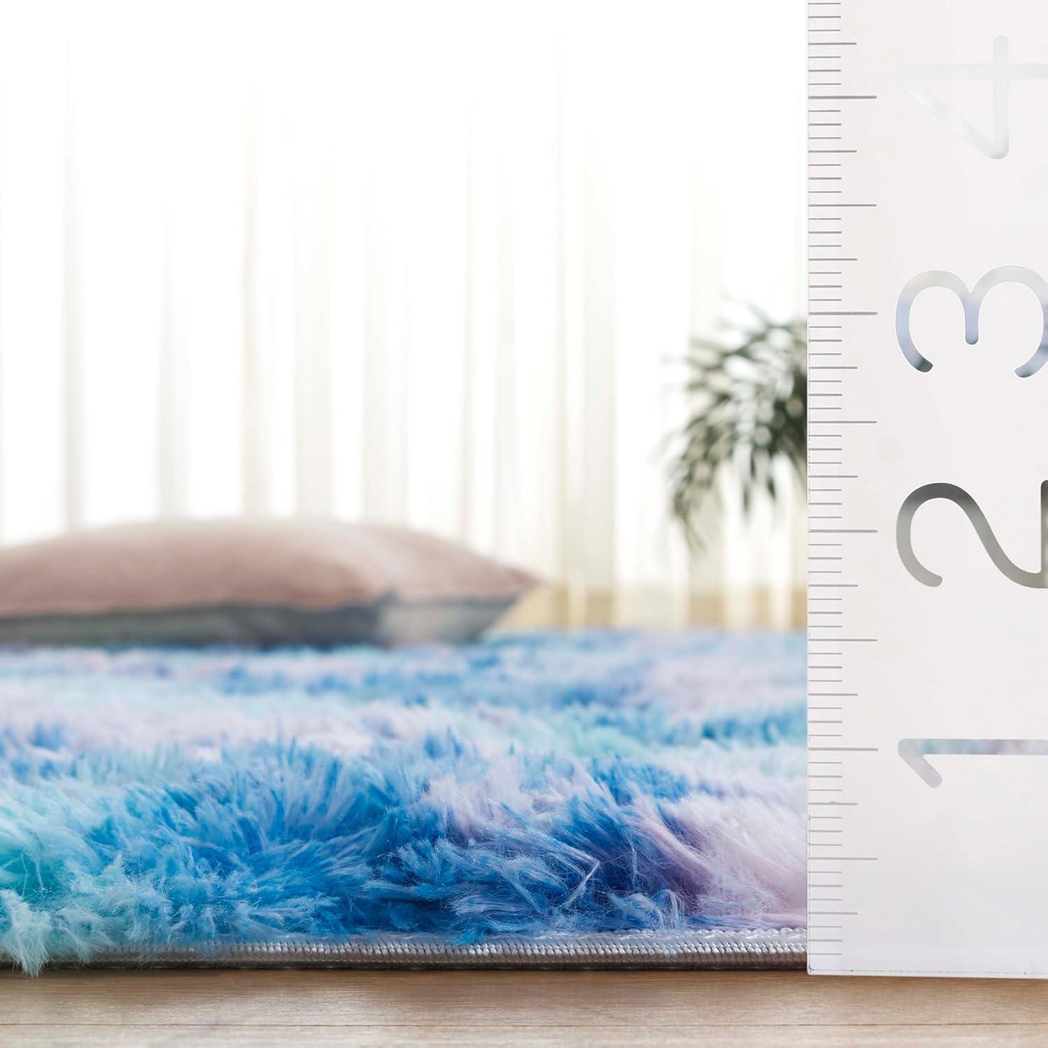image:imageSAFAVIEH Rainbow Shag Collection Area Rug 8 x 10 Light Beige Slip Resistant NonShedding amp Easy Care 16inch Thick Ideal for Living Room Bedroom Home Office Dining Space RBO100A8RainbowMulti