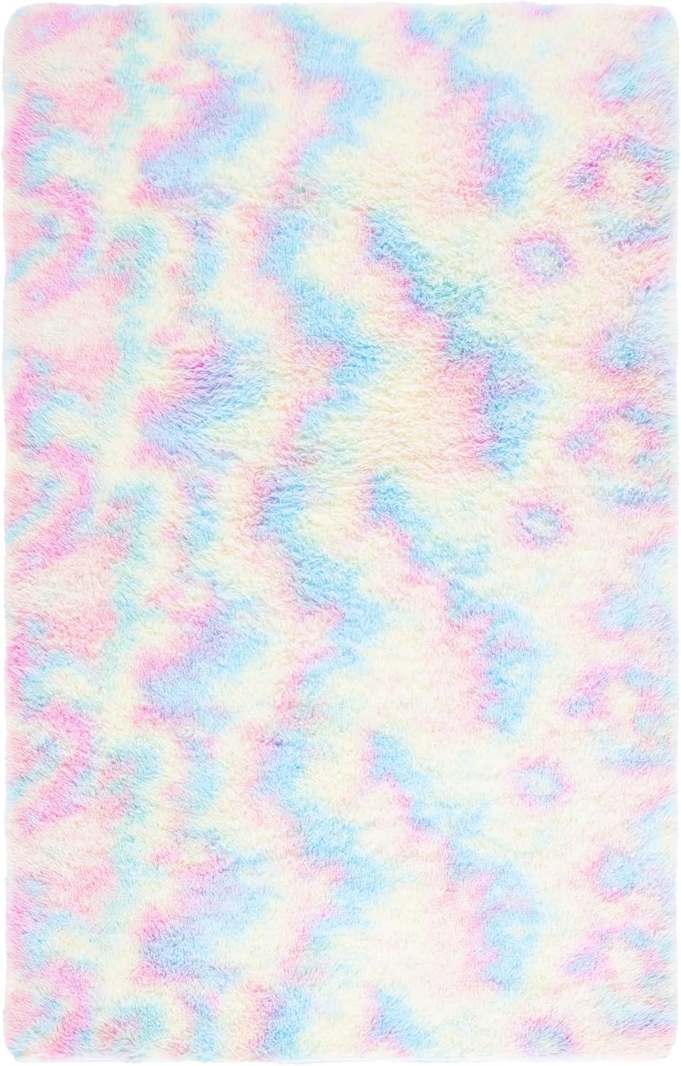 image:imageSAFAVIEH Rainbow Shag Collection Area Rug 8 x 10 Light Beige Slip Resistant NonShedding amp Easy Care 16inch Thick Ideal for Living Room Bedroom Home Office Dining Space RBO100A8Rainbow