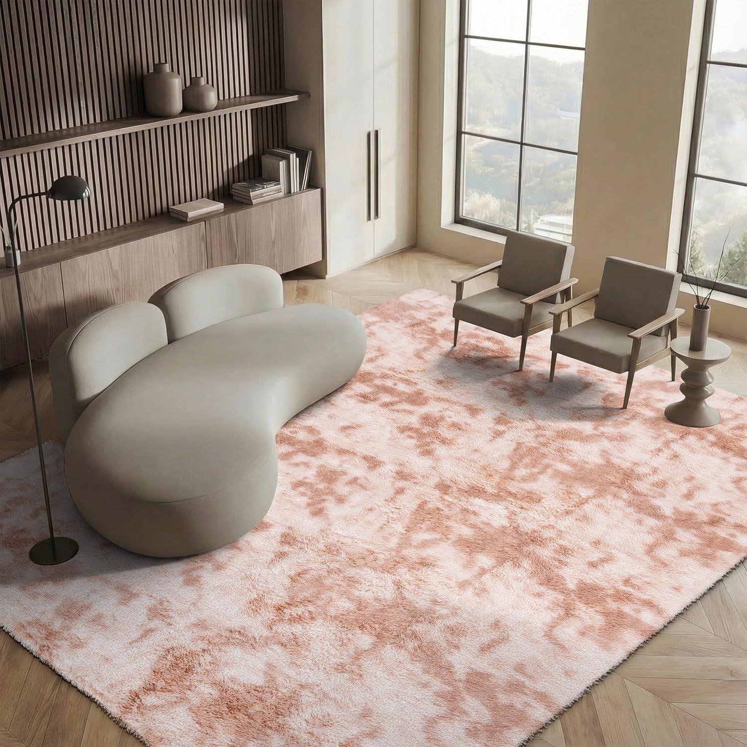 image:imageSAFAVIEH Rainbow Shag Collection Area Rug 8 x 10 Light Beige Slip Resistant NonShedding amp Easy Care 16inch Thick Ideal for Living Room Bedroom Home Office Dining Space RBO100A8Beige