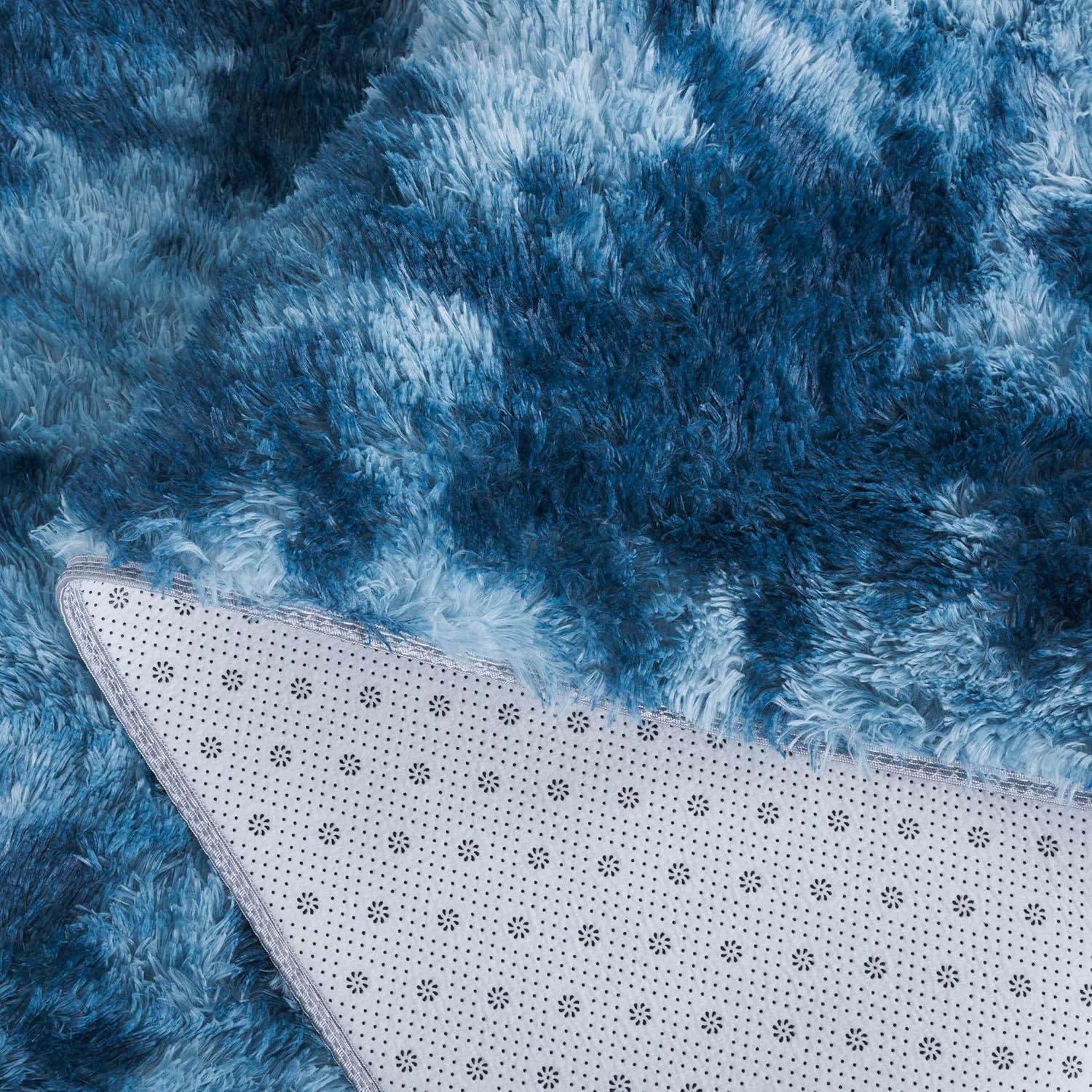 image:imageSAFAVIEH Rainbow Shag Collection Area Rug 8 x 10 Light Beige Slip Resistant NonShedding amp Easy Care 16inch Thick Ideal for Living Room Bedroom Home Office Dining Space RBO100A8Blue