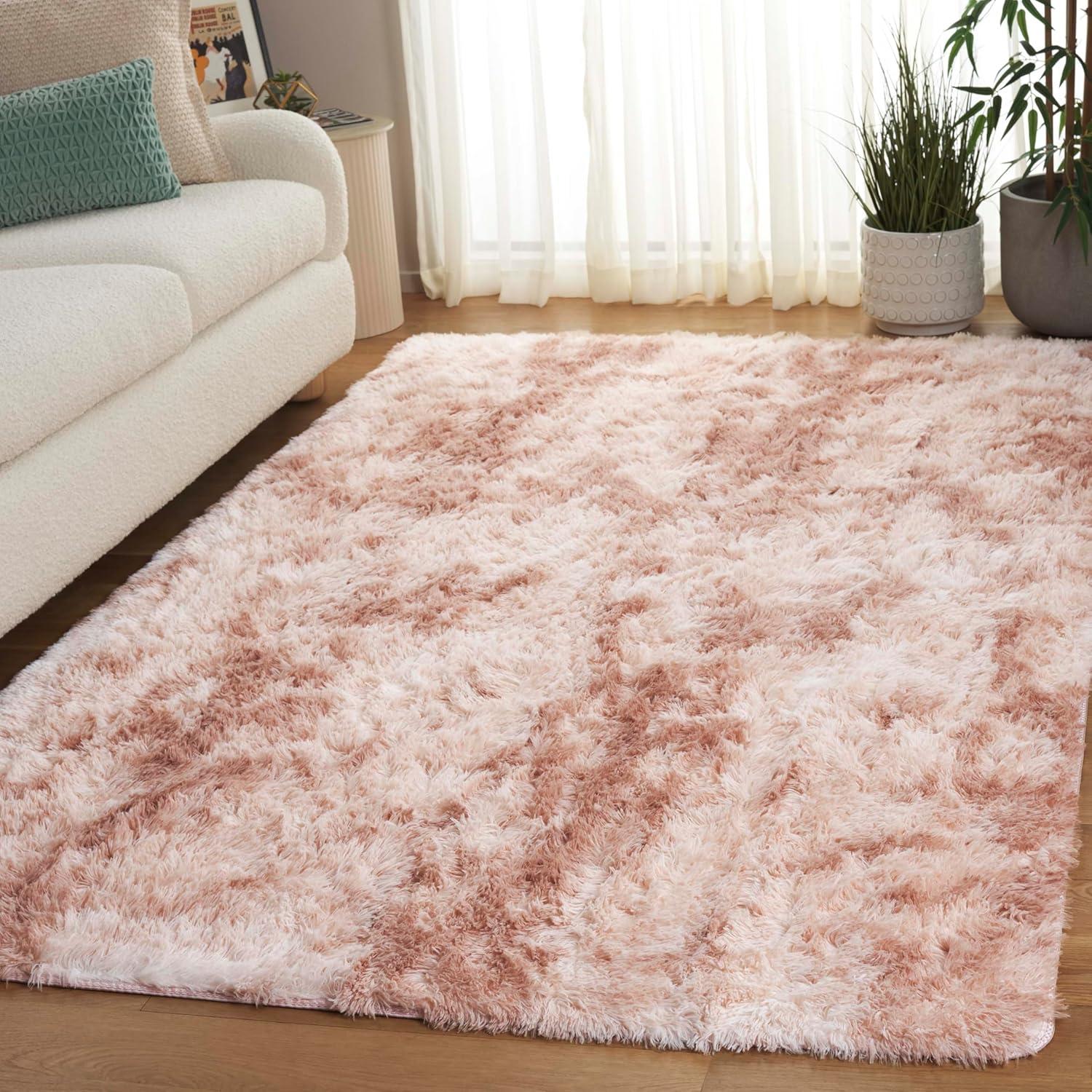 image:imageSAFAVIEH Rainbow Shag Collection Area Rug 8 x 10 Light Beige Slip Resistant NonShedding amp Easy Care 16inch Thick Ideal for Living Room Bedroom Home Office Dining Space RBO100A8Beige