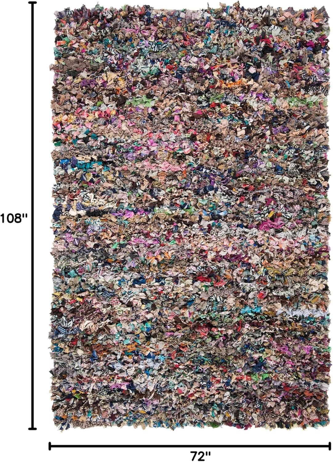 image:imageSAFAVIEH Rio Shag Collection Area Rug 5 x 8 Green amp Multi Handmade Decorative 35inch Thick Ideal for High Traffic Areas in Living Room Bedroom SG951AGreyMulti