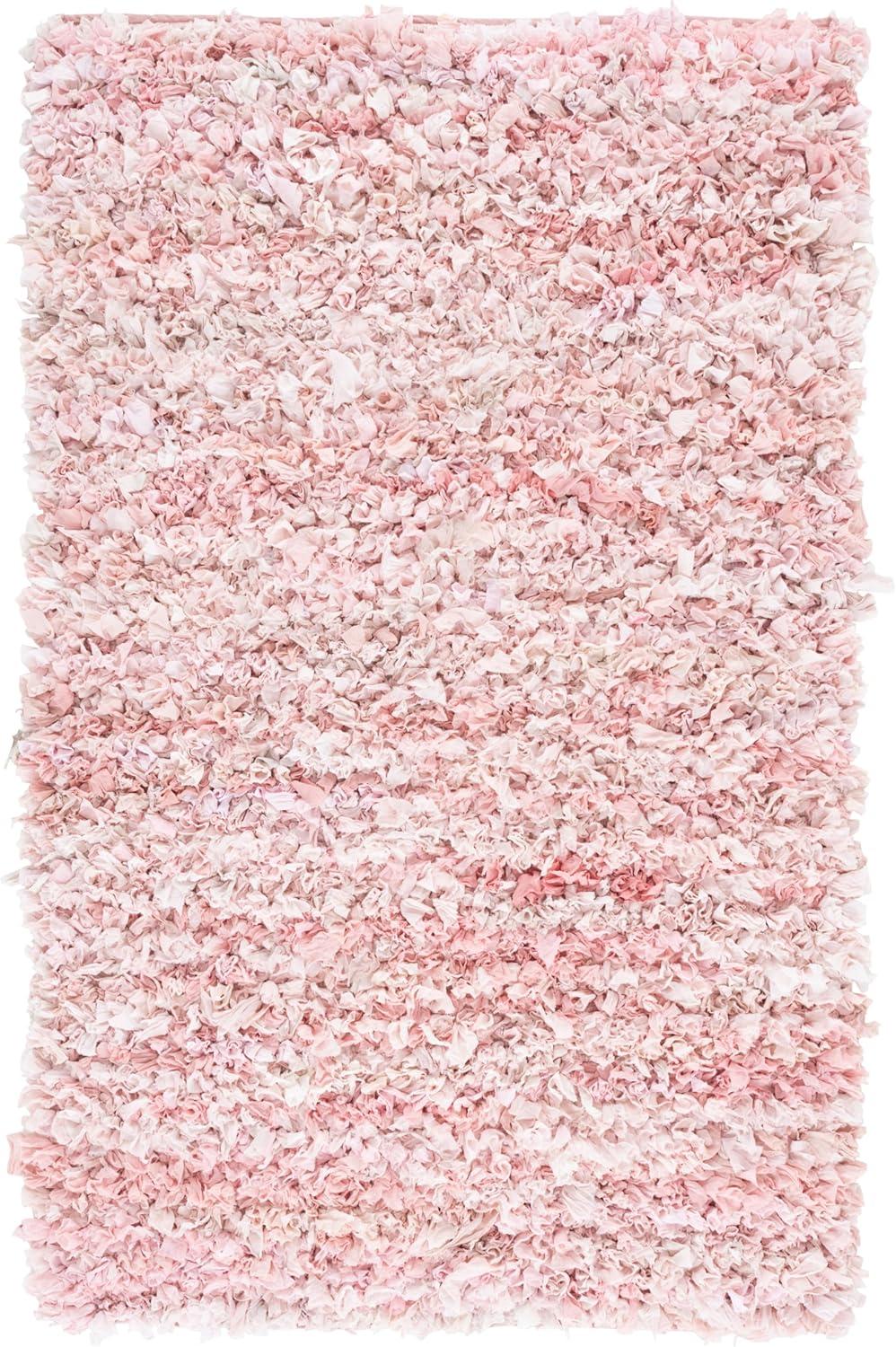 image:imageSAFAVIEH Rio Shag Collection Area Rug 5 x 8 Green amp Multi Handmade Decorative 35inch Thick Ideal for High Traffic Areas in Living Room Bedroom SG951ALight Pink