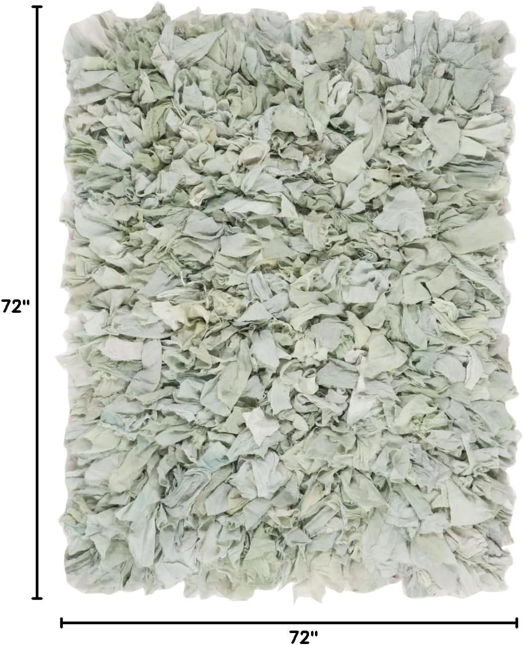 image:imageSAFAVIEH Rio Shag Collection Area Rug 5 x 8 Green amp Multi Handmade Decorative 35inch Thick Ideal for High Traffic Areas in Living Room Bedroom SG951ALight Green