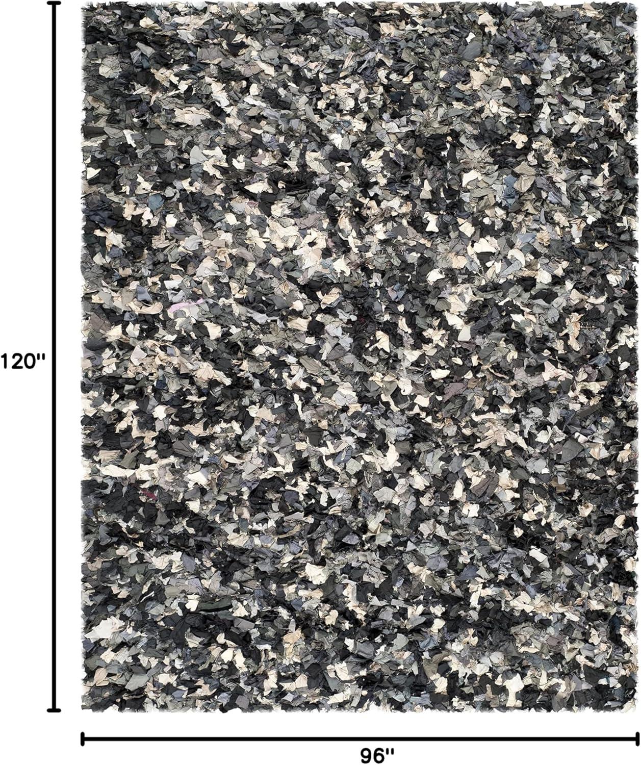 image:imageSAFAVIEH Rio Shag Collection Area Rug 5 x 8 Green amp Multi Handmade Decorative 35inch Thick Ideal for High Traffic Areas in Living Room Bedroom SG951ADark GreyMulti