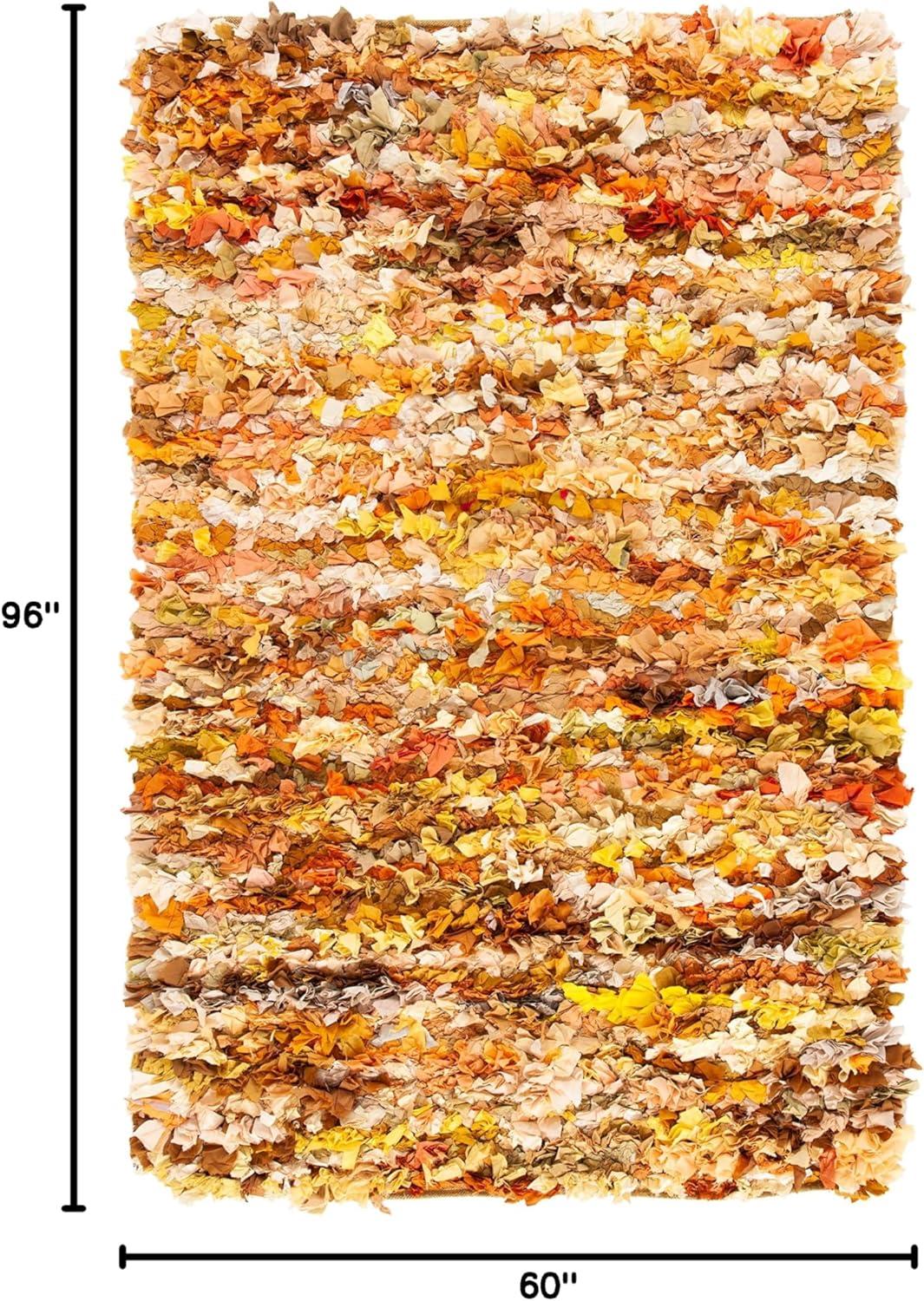 image:imageSAFAVIEH Rio Shag Collection Area Rug 5 x 8 Green amp Multi Handmade Decorative 35inch Thick Ideal for High Traffic Areas in Living Room Bedroom SG951AGoldMulti