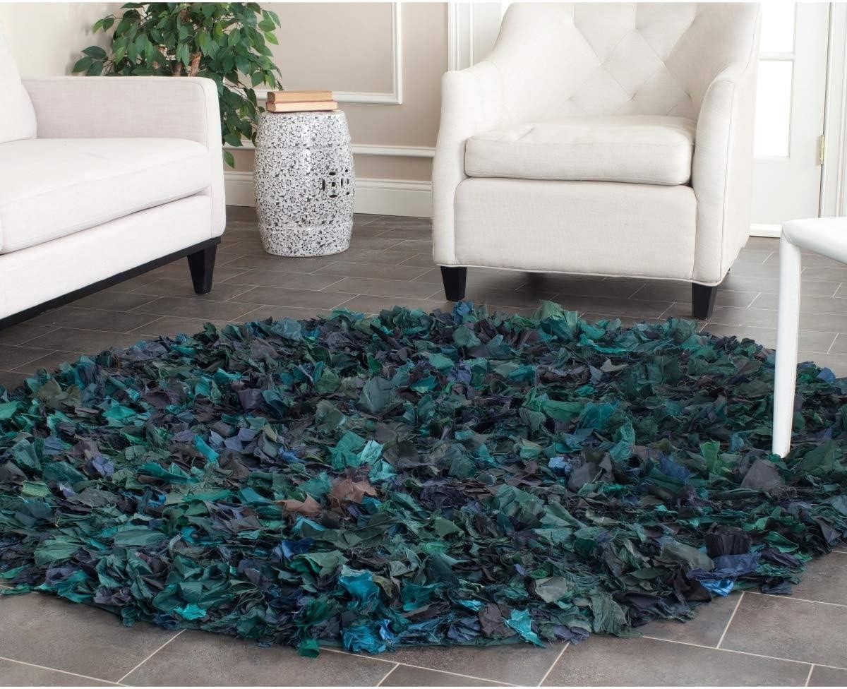 image:imageSAFAVIEH Rio Shag Collection Area Rug 5 x 8 Green amp Multi Handmade Decorative 35inch Thick Ideal for High Traffic Areas in Living Room Bedroom SG951ALight Green