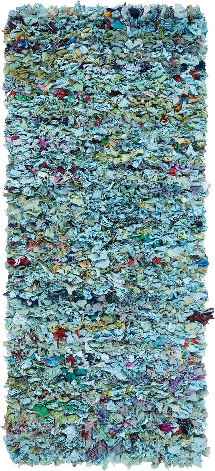 image:imageSAFAVIEH Rio Shag Collection Area Rug 5 x 8 Green amp Multi Handmade Decorative 35inch Thick Ideal for High Traffic Areas in Living Room Bedroom SG951ABlueMulti