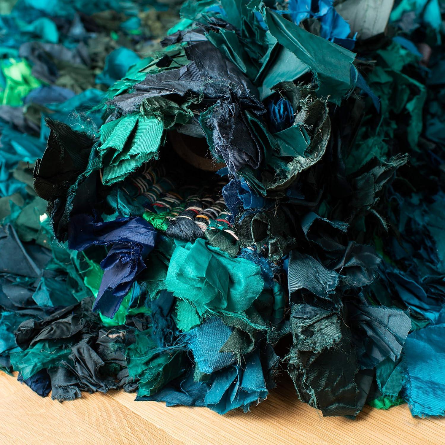 image:imageSAFAVIEH Rio Shag Collection Area Rug 5 x 8 Green amp Multi Handmade Decorative 35inch Thick Ideal for High Traffic Areas in Living Room Bedroom SG951AGreenMulti