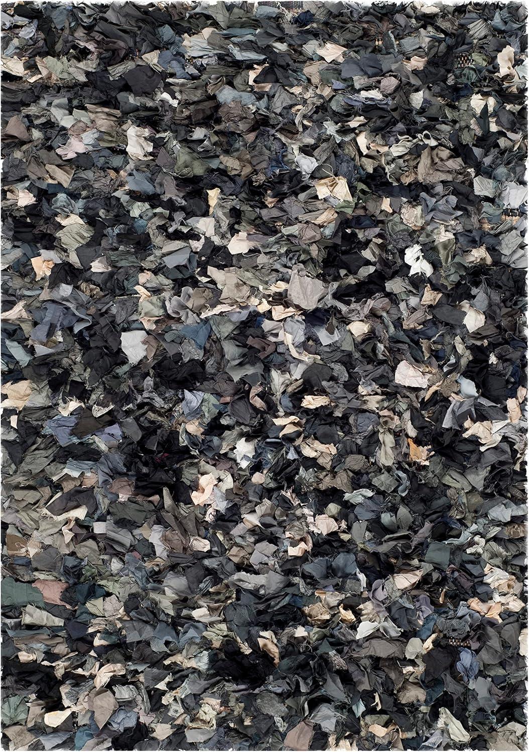 image:imageSAFAVIEH Rio Shag Collection Area Rug 5 x 8 Green amp Multi Handmade Decorative 35inch Thick Ideal for High Traffic Areas in Living Room Bedroom SG951ADark GreyMulti