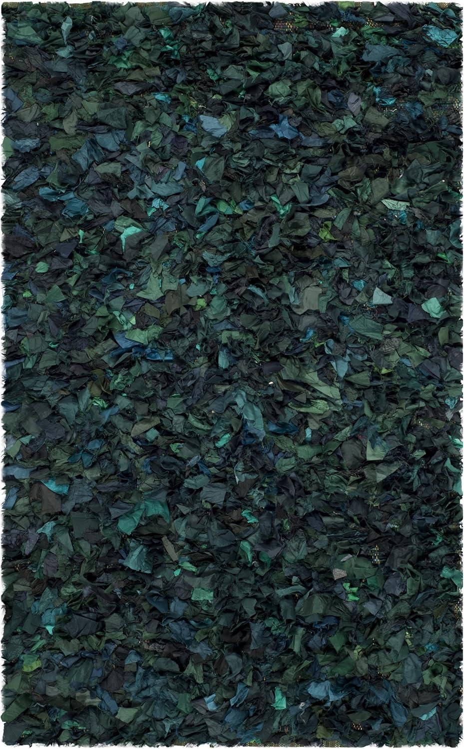 image:imageSAFAVIEH Rio Shag Collection Area Rug 5 x 8 Green amp Multi Handmade Decorative 35inch Thick Ideal for High Traffic Areas in Living Room Bedroom SG951AGreenMulti