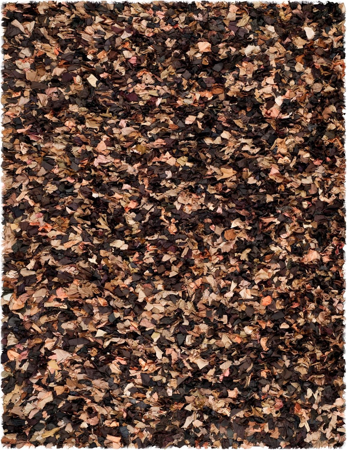 image:imageSAFAVIEH Rio Shag Collection Area Rug 5 x 8 Green amp Multi Handmade Decorative 35inch Thick Ideal for High Traffic Areas in Living Room Bedroom SG951ABrownMulti