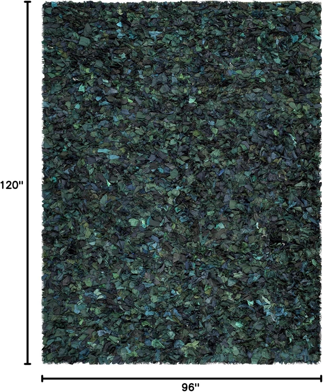 image:imageSAFAVIEH Rio Shag Collection Area Rug 5 x 8 Green amp Multi Handmade Decorative 35inch Thick Ideal for High Traffic Areas in Living Room Bedroom SG951AGreenMulti