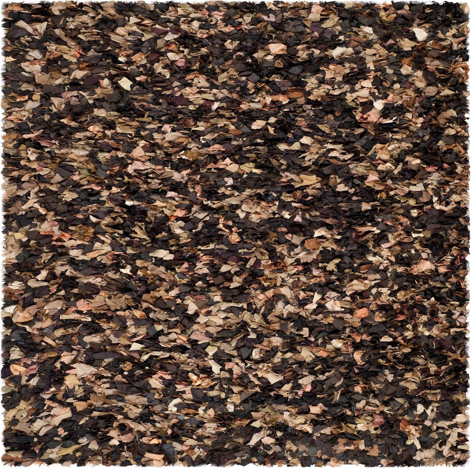 image:imageSAFAVIEH Rio Shag Collection Area Rug 5 x 8 Green amp Multi Handmade Decorative 35inch Thick Ideal for High Traffic Areas in Living Room Bedroom SG951ABrownMulti