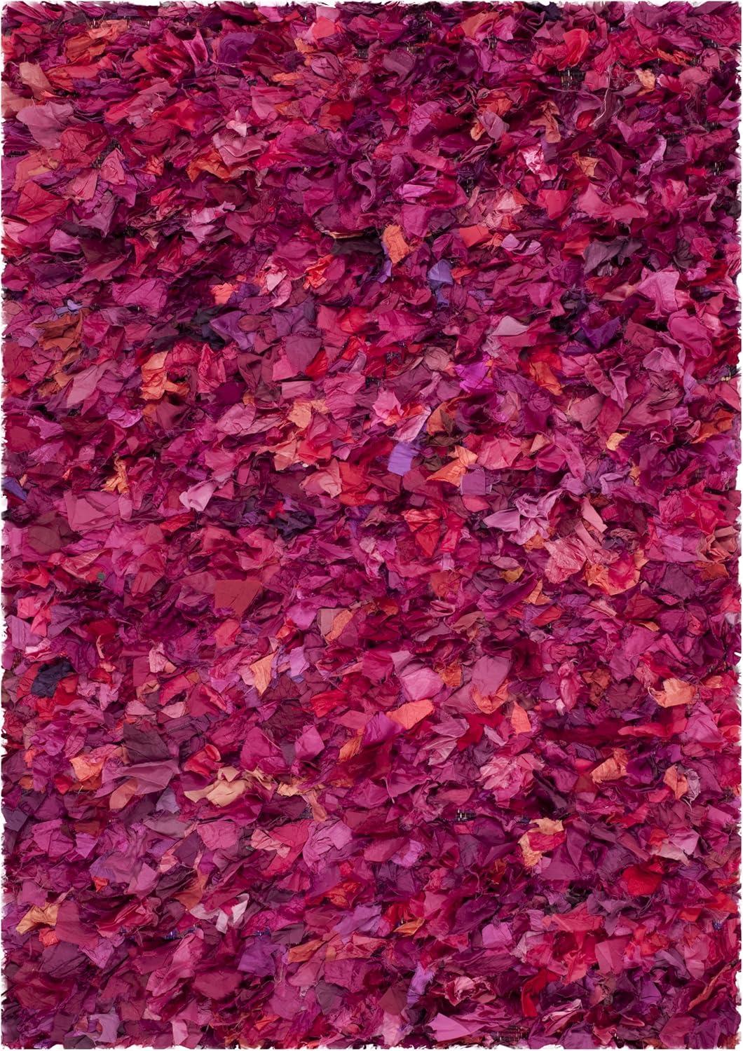 image:imageSAFAVIEH Rio Shag Collection Area Rug 5 x 8 Green amp Multi Handmade Decorative 35inch Thick Ideal for High Traffic Areas in Living Room Bedroom SG951AFuchsiaMulti