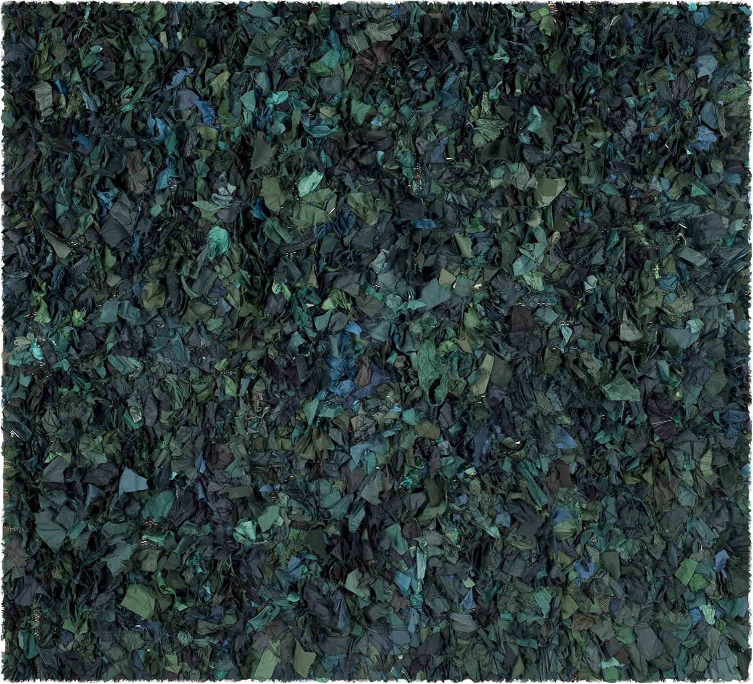 image:imageSAFAVIEH Rio Shag Collection Area Rug 5 x 8 Green amp Multi Handmade Decorative 35inch Thick Ideal for High Traffic Areas in Living Room Bedroom SG951AGreenMulti