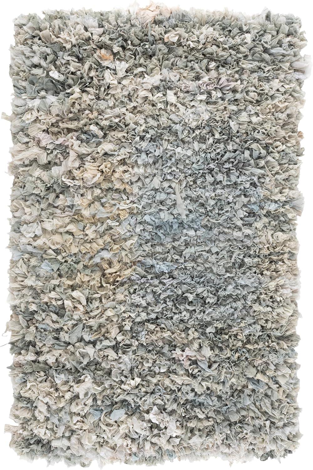 image:imageSAFAVIEH Rio Shag Collection Area Rug 5 x 8 Green amp Multi Handmade Decorative 35inch Thick Ideal for High Traffic Areas in Living Room Bedroom SG951ALight Blue