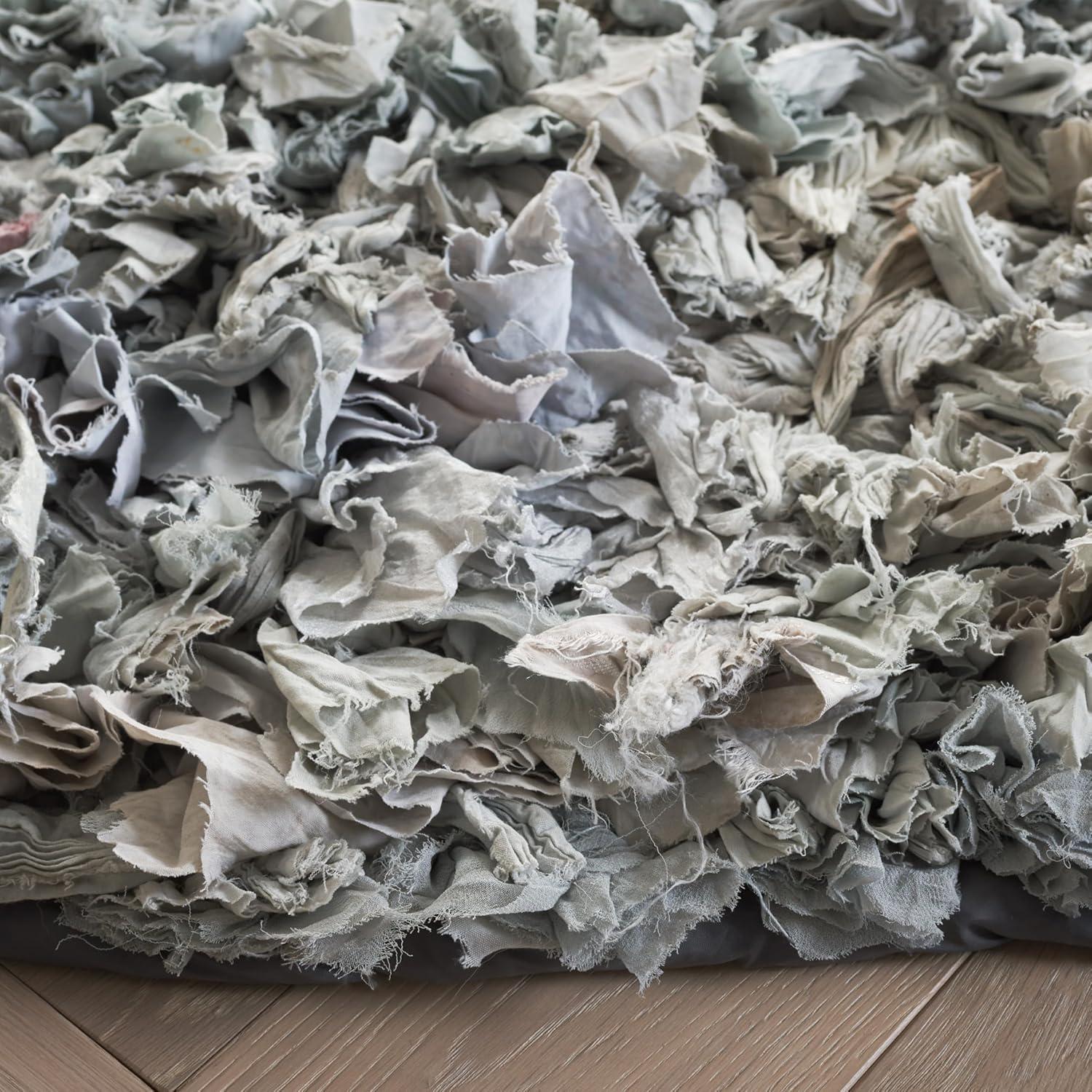 image:imageSAFAVIEH Rio Shag Collection Area Rug 5 x 8 Green amp Multi Handmade Decorative 35inch Thick Ideal for High Traffic Areas in Living Room Bedroom SG951ALight Grey