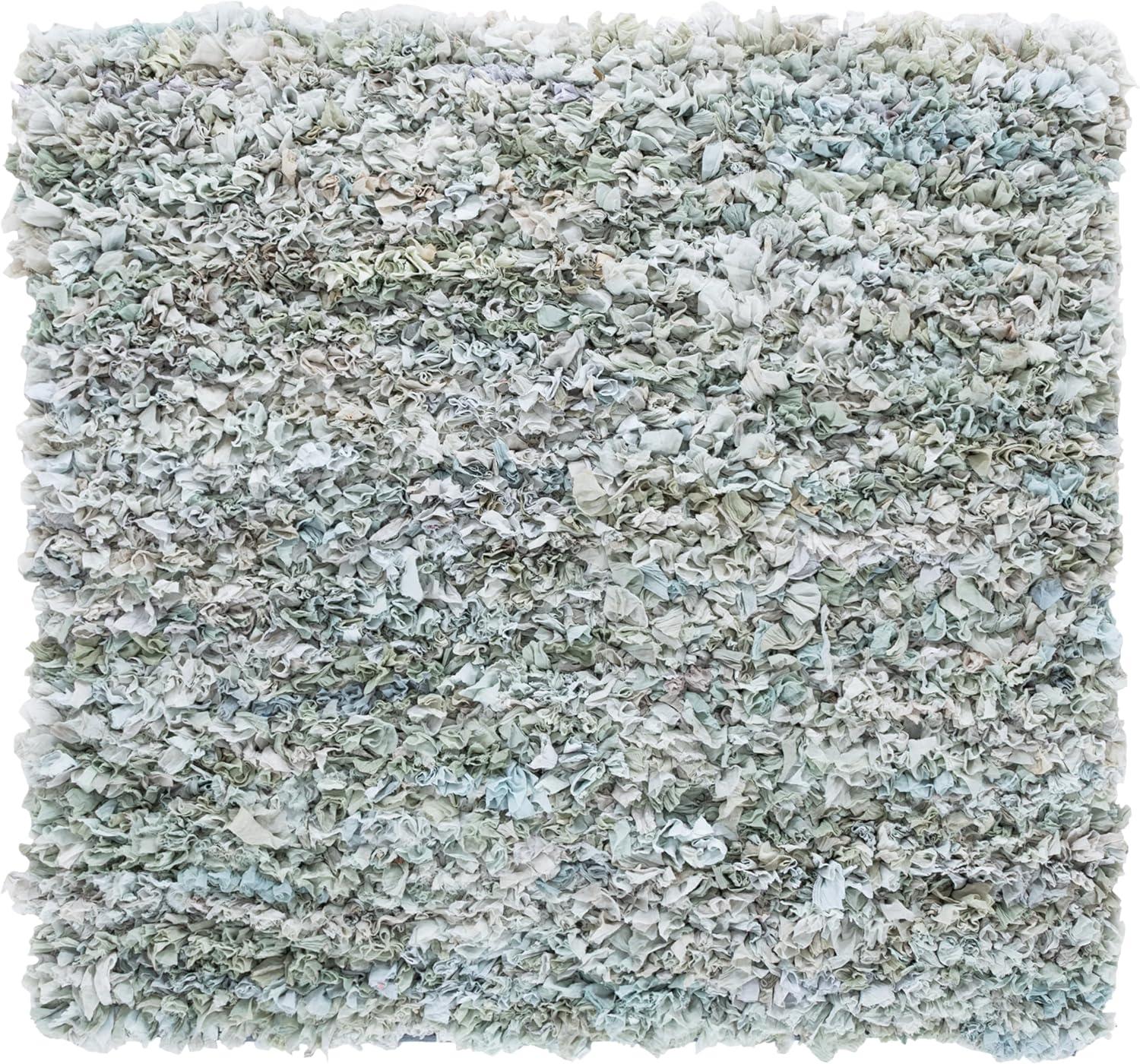 image:imageSAFAVIEH Rio Shag Collection Area Rug 5 x 8 Green amp Multi Handmade Decorative 35inch Thick Ideal for High Traffic Areas in Living Room Bedroom SG951ALight Blue