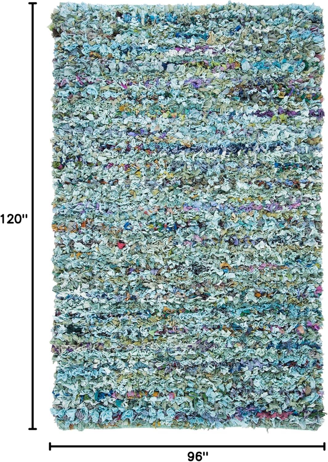 image:imageSAFAVIEH Rio Shag Collection Area Rug 5 x 8 Green amp Multi Handmade Decorative 35inch Thick Ideal for High Traffic Areas in Living Room Bedroom SG951ABlueMulti