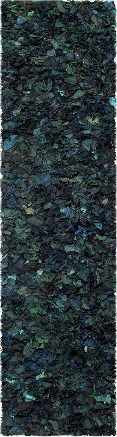 image:imageSAFAVIEH Rio Shag Collection Area Rug 5 x 8 Green amp Multi Handmade Decorative 35inch Thick Ideal for High Traffic Areas in Living Room Bedroom SG951AGreenMulti