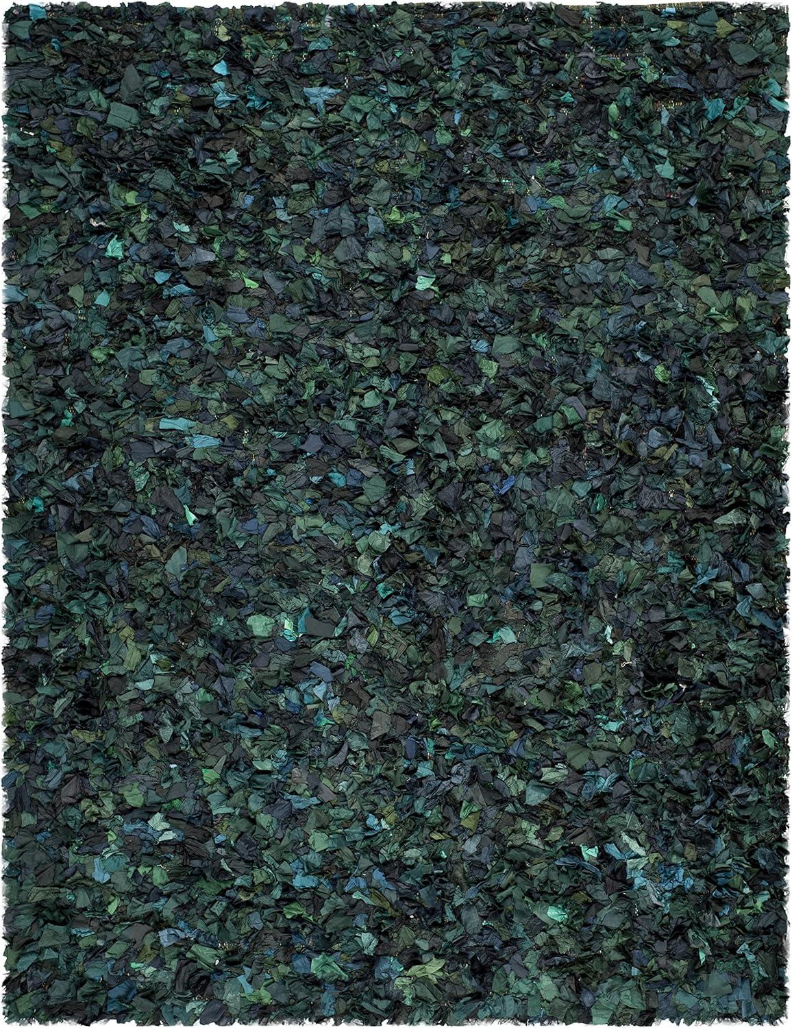 image:imageSAFAVIEH Rio Shag Collection Area Rug 5 x 8 Green amp Multi Handmade Decorative 35inch Thick Ideal for High Traffic Areas in Living Room Bedroom SG951AGreenMulti
