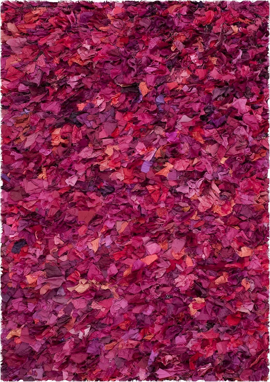 image:imageSAFAVIEH Rio Shag Collection Area Rug 5 x 8 Green amp Multi Handmade Decorative 35inch Thick Ideal for High Traffic Areas in Living Room Bedroom SG951AFuchsiaMulti
