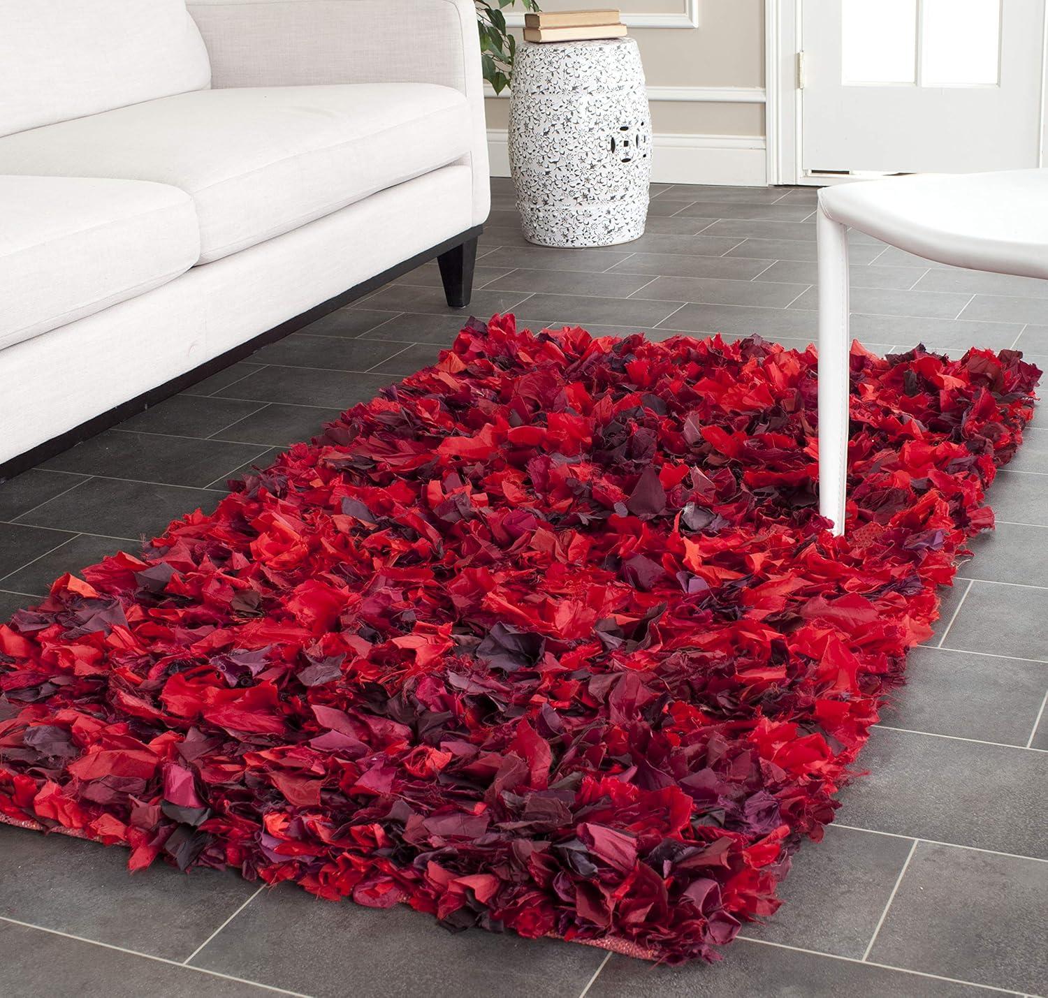 image:imageSAFAVIEH Rio Shag Collection Area Rug 5 x 8 Green amp Multi Handmade Decorative 35inch Thick Ideal for High Traffic Areas in Living Room Bedroom SG951ARedMulti