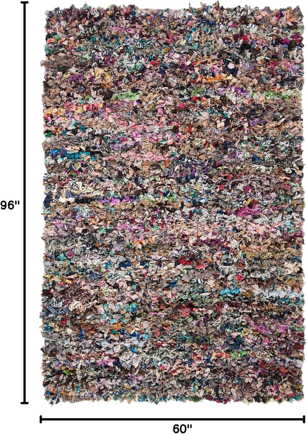 image:imageSAFAVIEH Rio Shag Collection Area Rug 5 x 8 Green amp Multi Handmade Decorative 35inch Thick Ideal for High Traffic Areas in Living Room Bedroom SG951AGreyMulti
