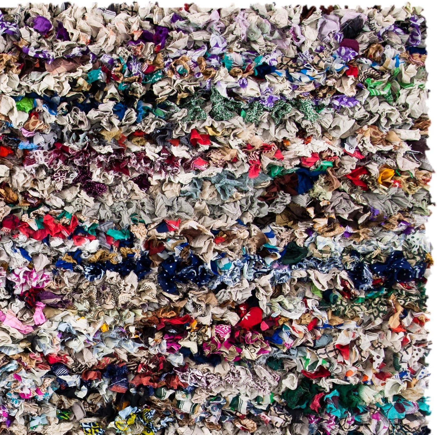 image:imageSAFAVIEH Rio Shag Collection Area Rug 5 x 8 Green amp Multi Handmade Decorative 35inch Thick Ideal for High Traffic Areas in Living Room Bedroom SG951AGreyMulti