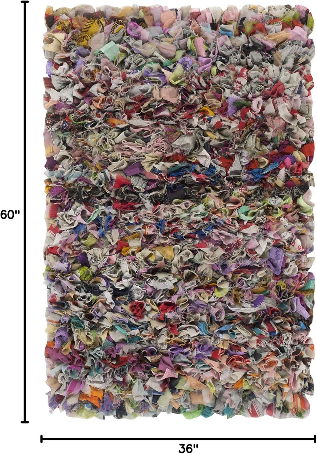 image:imageSAFAVIEH Rio Shag Collection Area Rug 5 x 8 Green amp Multi Handmade Decorative 35inch Thick Ideal for High Traffic Areas in Living Room Bedroom SG951AGreyMulti