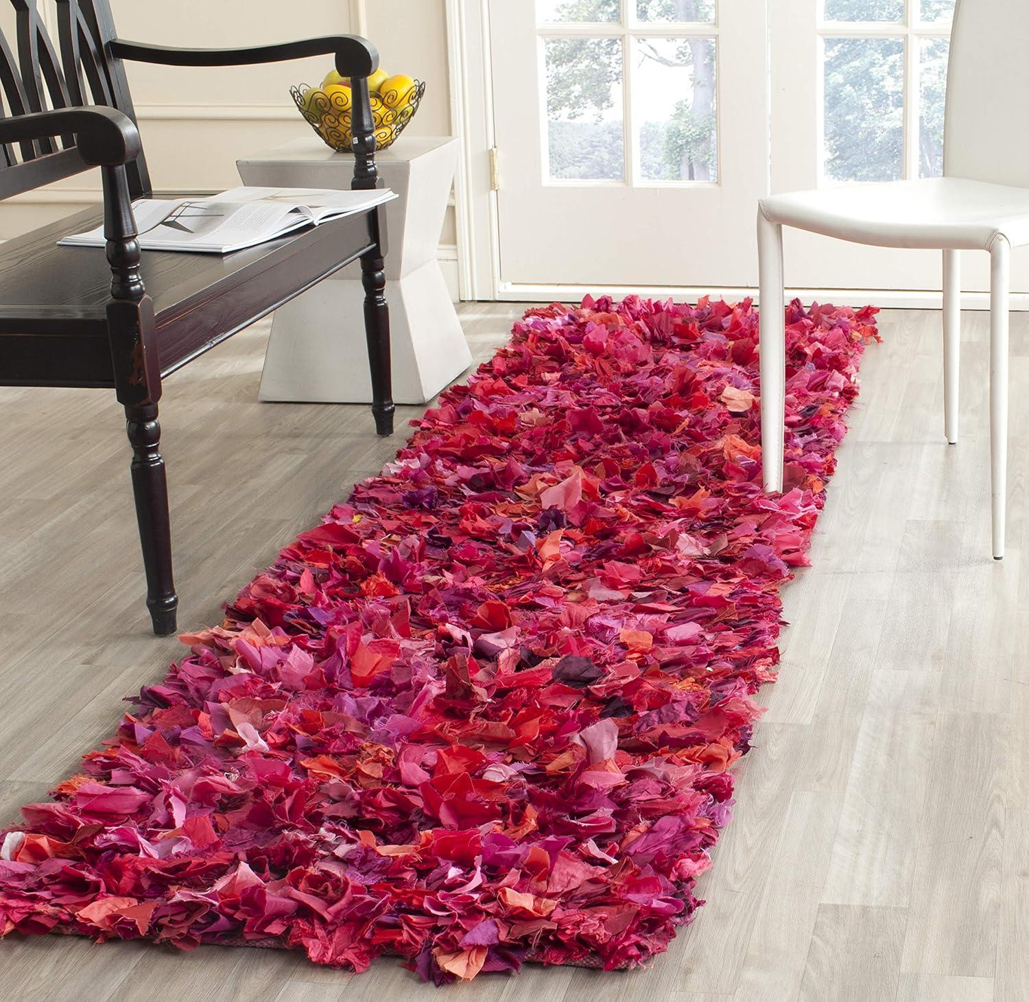 image:imageSAFAVIEH Rio Shag Collection Area Rug 5 x 8 Green amp Multi Handmade Decorative 35inch Thick Ideal for High Traffic Areas in Living Room Bedroom SG951AFuchsiaMulti