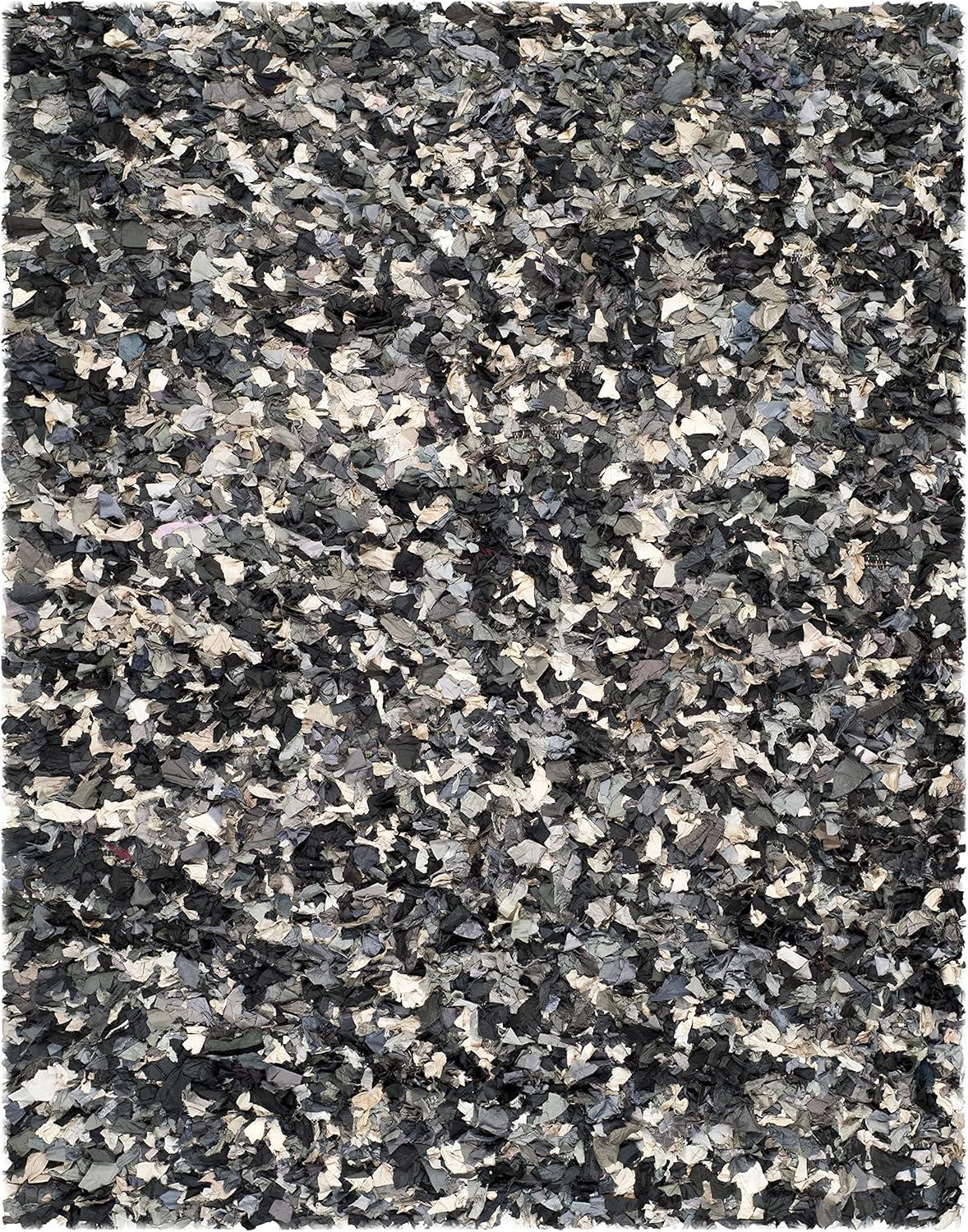 image:imageSAFAVIEH Rio Shag Collection Area Rug 5 x 8 Green amp Multi Handmade Decorative 35inch Thick Ideal for High Traffic Areas in Living Room Bedroom SG951ADark GreyMulti