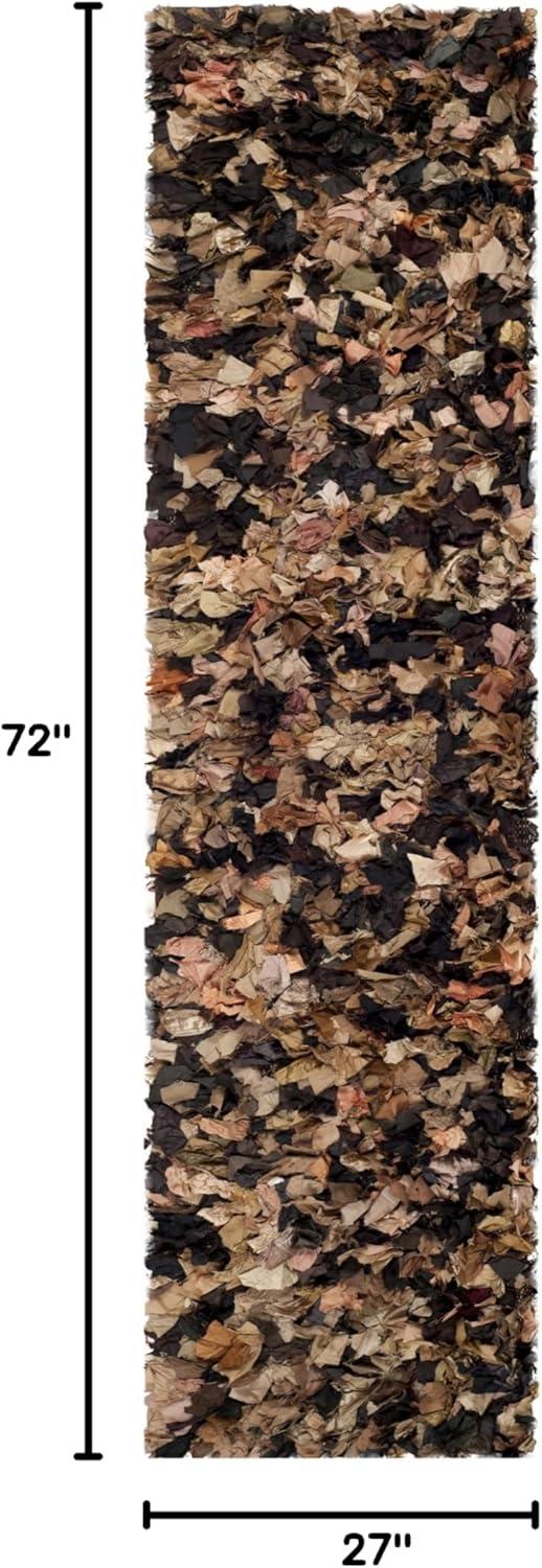image:imageSAFAVIEH Rio Shag Collection Area Rug 5 x 8 Green amp Multi Handmade Decorative 35inch Thick Ideal for High Traffic Areas in Living Room Bedroom SG951ABrownMulti