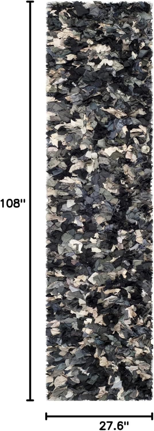 image:imageSAFAVIEH Rio Shag Collection Area Rug 5 x 8 Green amp Multi Handmade Decorative 35inch Thick Ideal for High Traffic Areas in Living Room Bedroom SG951ADark GreyMulti